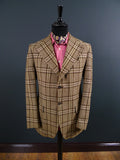 1960S 1970S Bold Check Brown Twist Wool Sports Jacket 39R