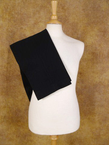 1910s 1920s Steampunk Black Wool Doeskin-Finish English-Cut Trousers 34S