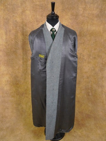 1940s CC41 Heavyweight Lovat Blue Laird Tweed Raglan Overcoat 44L