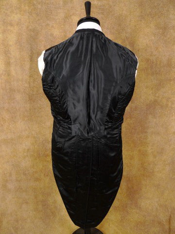 1930 Vintage Savile Row Bespoke Black Wool Evening Tailcoat 40S