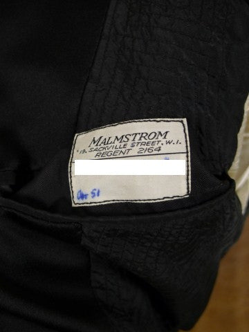 1951 Savile Row Bespoke Black Barathea Wool Evening Tailcoat Suit 36R