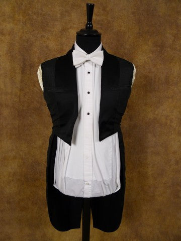 1951 Savile Row Bespoke Black Barathea Wool Evening Tailcoat Suit 36R