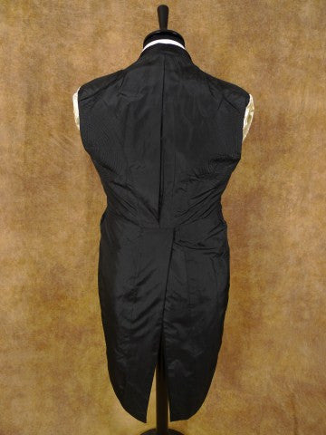 1951 Savile Row Bespoke Black Barathea Wool Evening Tailcoat Suit 36R