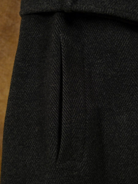 1940s Vintage Heavyweight Crombie Wool Grey Overcoat w/ Belt 42-44R