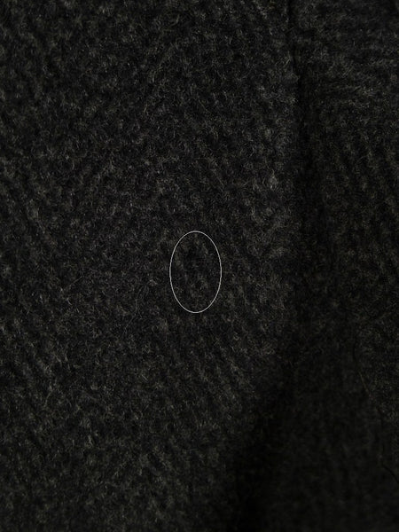 1940s Vintage Heavyweight Crombie Wool Grey Overcoat w/ Belt 42-44R