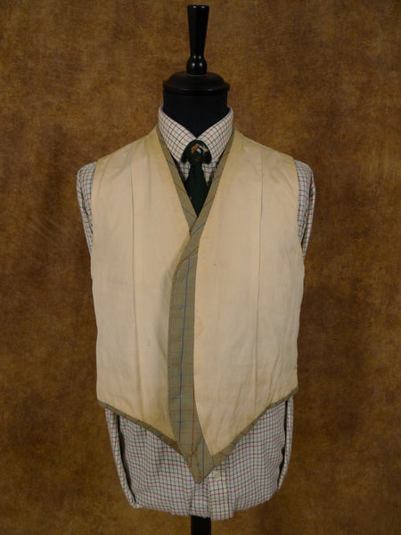 1948 Savile Row Bespoke Green /  Blue & Red Tattersall Check Country Waistcoat 42-43