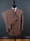 1951 Anderson & Sheppard Savile Row Bespoke Brown 3-Piece Suit 40S