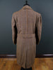 1940s Vintage Heavyweight Brown Tweed Full-Length D/B Belted Coat 42L
