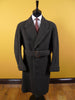 1940s Vintage Heavyweight Crombie Wool Grey Overcoat w/ Belt 42-44R