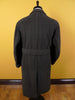 1940s Vintage Heavyweight Crombie Wool Grey Overcoat w/ Belt 42-44R