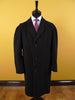 1960s Crombie Heavyweight Charcoal Grey Raglan Overcoat 44-46