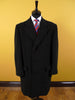 1950s 1960s Heavyweight Charcoal Grey Textured Wool Overcoat 40-42
