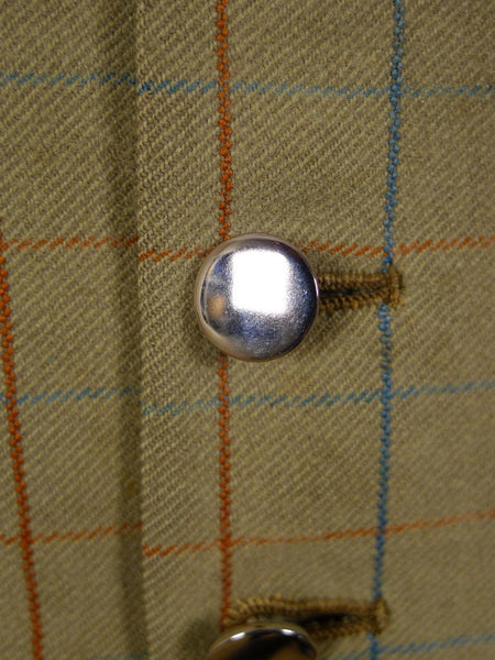 1948 Savile Row Bespoke Green /  Blue & Red Tattersall Check Country Waistcoat 42-43