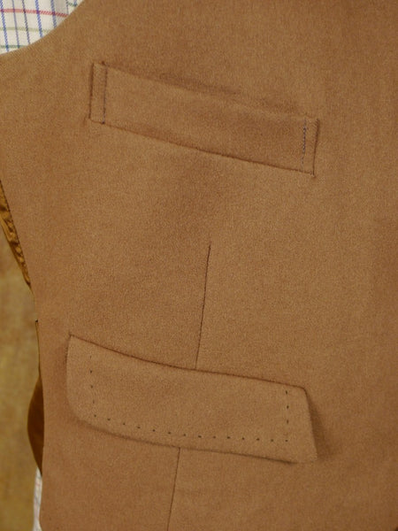 1950s 1960s Vintage Brown Doeskin Wool Country Waistcoat 41