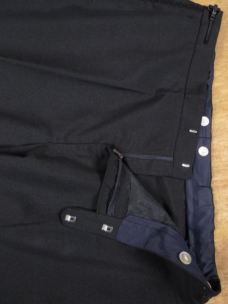 1960s Vintage Black Wool & Mohair Mix Dinner Trousers 40R