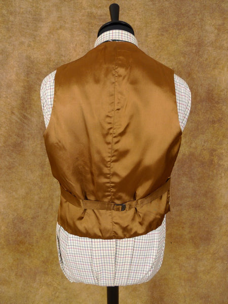 1950s 1960s Vintage Brown Doeskin Wool Country Waistcoat 41