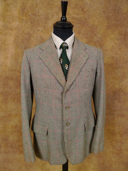 1940S 1950S Vintage Tailored 3-Piece Shephards Check Tweed Suit 37R