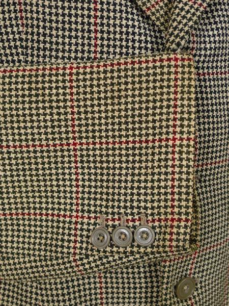 1940S 1950S Vintage Tailored 3-Piece Shephards Check Tweed Suit 37R