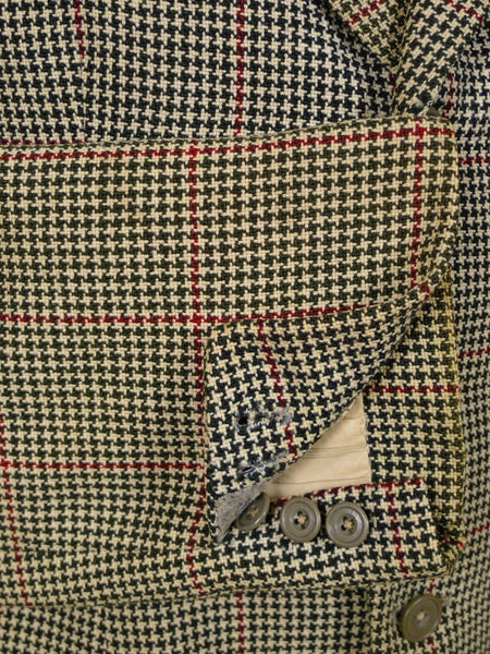 1940S 1950S Vintage Tailored 3-Piece Shephards Check Tweed Suit 37R