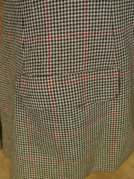 1940S 1950S Vintage Tailored 3-Piece Shephards Check Tweed Suit 37R