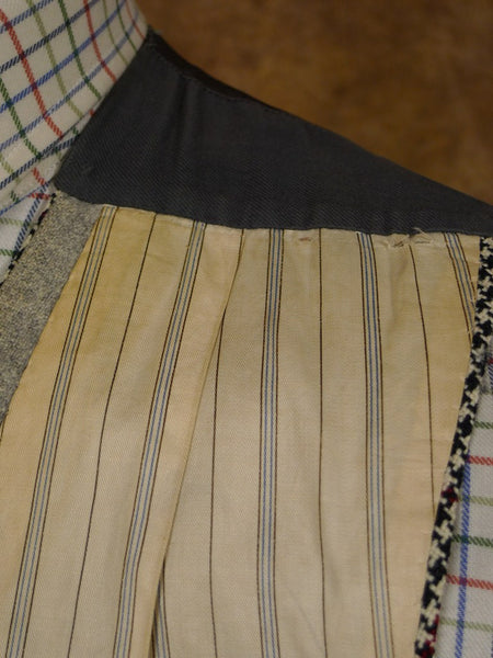 1940S 1950S Vintage Tailored 3-Piece Shephards Check Tweed Suit 37R