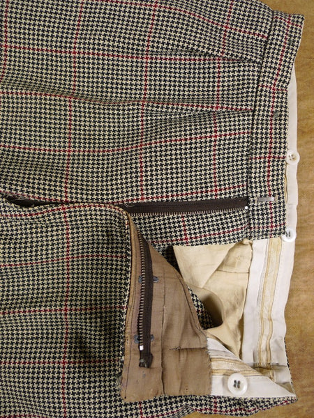 1940S 1950S Vintage Tailored 3-Piece Shephards Check Tweed Suit 37R