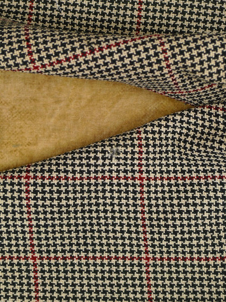 1940S 1950S Vintage Tailored 3-Piece Shephards Check Tweed Suit 37R