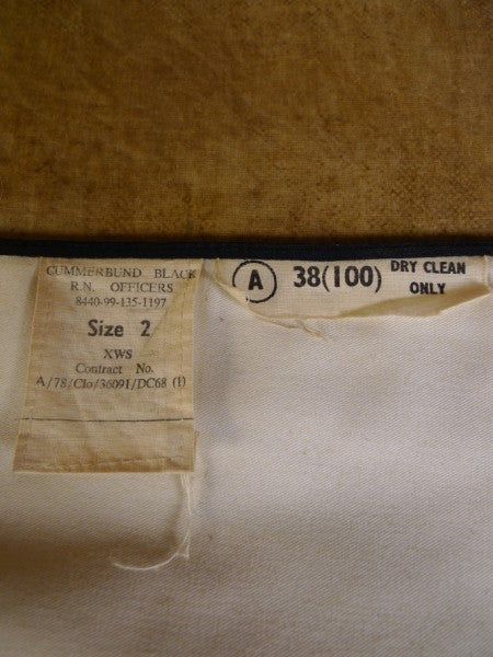 1950s 1960s Royal Navy Officers Black Marcella Cummerbund 34
