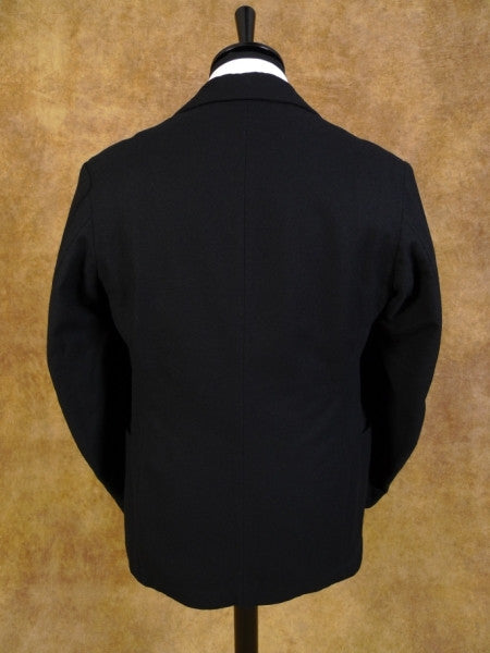 1930s 1940s S/B Peak Lapel Black Doeskin Wool Dinner Jacket DJ 38R