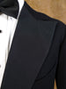 1930s 1940s S/B Peak Lapel Black Doeskin Wool Dinner Jacket DJ 38R