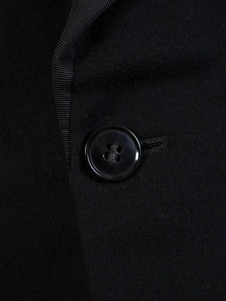 1930s 1940s S/B Peak Lapel Black Doeskin Wool Dinner Jacket DJ 38R