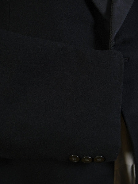 1930s 1940s S/B Peak Lapel Black Doeskin Wool Dinner Jacket DJ 38R