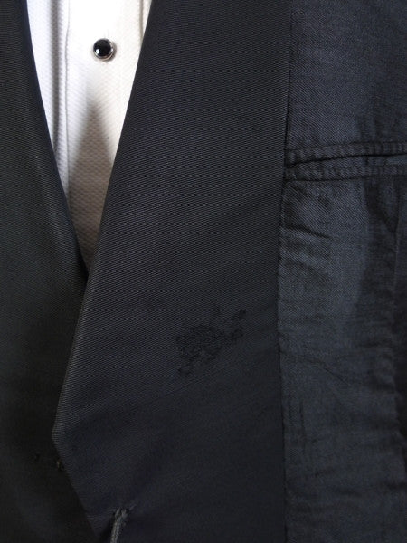 1930s 1940s S/B Peak Lapel Black Doeskin Wool Dinner Jacket DJ 38R