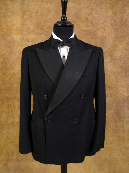 1940s 1950s Vintage Black Wool Dinner Jacket 38S