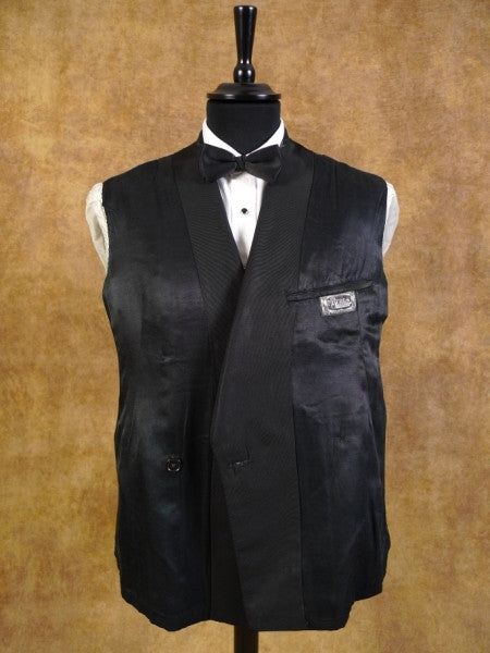 1940s 1950s Vintage Black Wool Dinner Jacket 38S