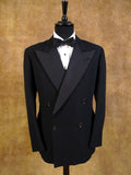 1954 London W1 Bespoke Black Barathea Wool D/B Dinner Jacket 40R