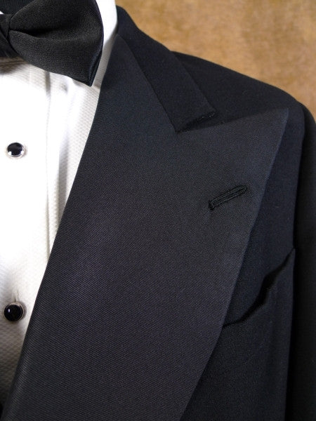 1954 London W1 Bespoke Black Barathea Wool D/B Dinner Jacket 40R