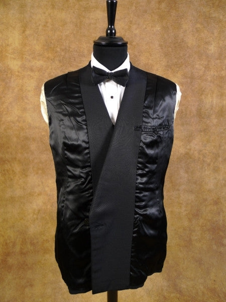 1954 London W1 Bespoke Black Barathea Wool D/B Dinner Jacket 40R