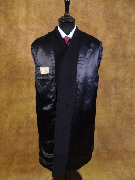 1960 Hand-Tailored Vintage Midnight Blue Heavyweight Overcoat 42-44R