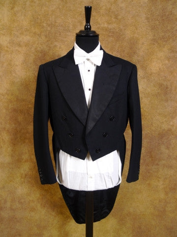 1950s Vintage Savile Row Bespoke Midnight Blue Evening Tailcoat 41