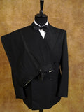 1950s 1960s Vintage Black Barathea Wool D/B Dinner Suit 38R