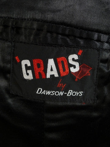 1950s 1960s Vintage Black Barathea Wool D/B Dinner Suit 38R