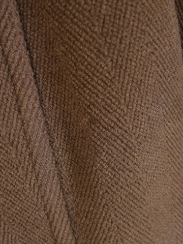 1940s 1950s Vintage Brown Heavyweight Elysian Wool D/B Overcoat w/ Belt 44R