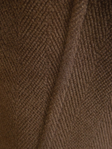 1940s 1950s Vintage Brown Heavyweight Elysian Wool D/B Overcoat w/ Belt 44R