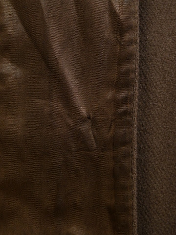 1940s 1950s Vintage Brown Heavyweight Elysian Wool D/B Overcoat w/ Belt 44R