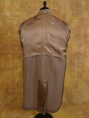 1940s 1950s Vintage Brown Heavyweight Elysian Wool D/B Overcoat w/ Belt 44R
