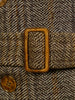 1940s Vintage Heavyweight Brown Tweed Full-Length D/B Belted Coat 42L