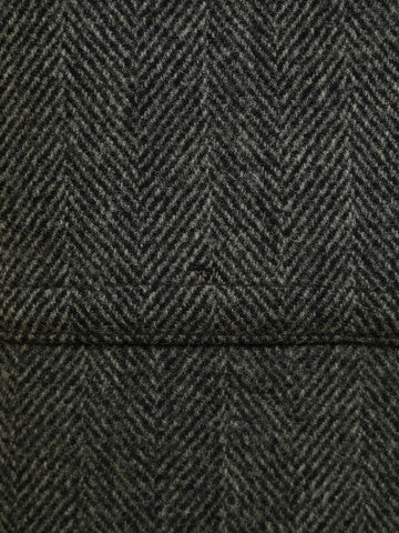 1950s 1960s Heavyweight Grey H/Bone Overcoat 40R