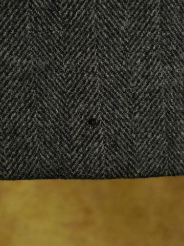 1950s 1960s Heavyweight Grey H/Bone Overcoat 40R