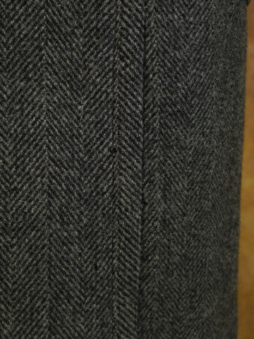 1950s 1960s Heavyweight Grey H/Bone Overcoat 40R